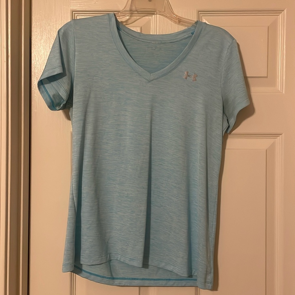 Light blue Under Armour dry fit workout top